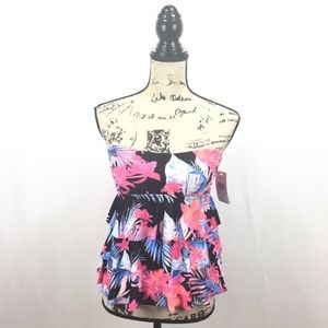 New Island Escape 6 Bandini Swim Top Black Floral
